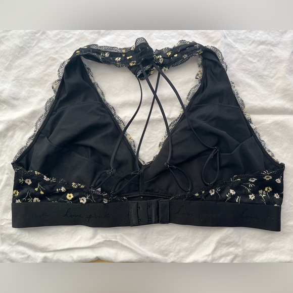 NWOT Victoria's Secret PINK Black Lace Bralette - Picture 2 of 3